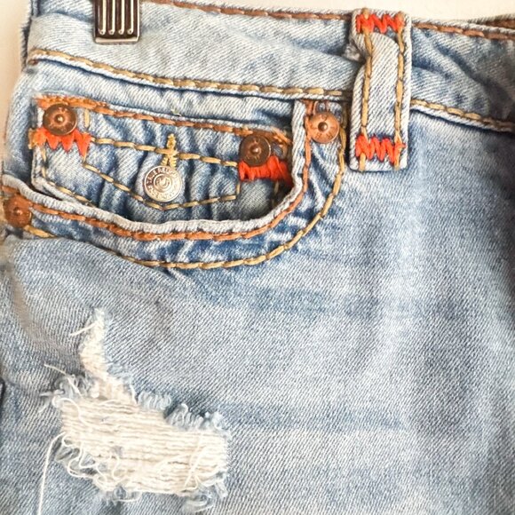 True Religion SADIE mini Skirt Light Wash 28 - Picture 3 of 9